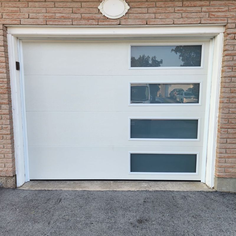 white garage door